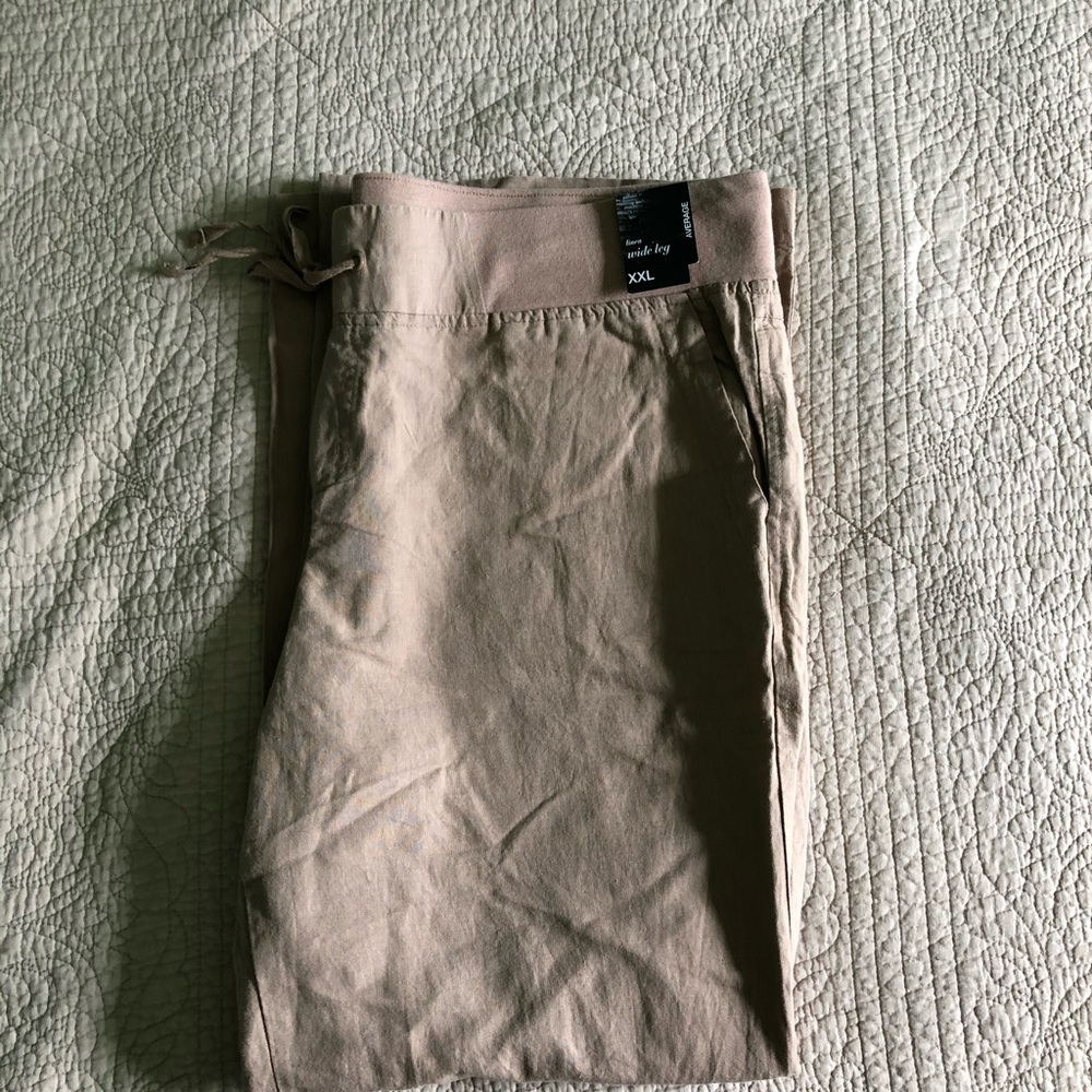NWT NY&Co Tan Linen Pants XXL Regular Length